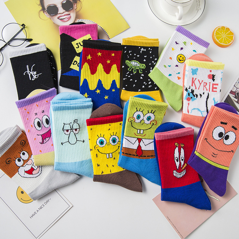womens-trendy-cartoon-long-tube-socks-colorful-letter-student-smiley-face-socks-loose-cotton-sports-leisure