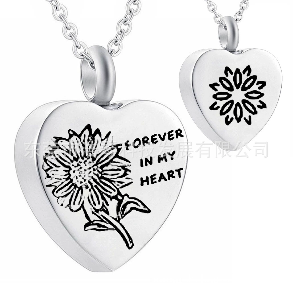 Ebay горячей продажи памятных животных пепел ожерелье в форме сердца cinerary шкатулка кулон навсегда в моем сердце