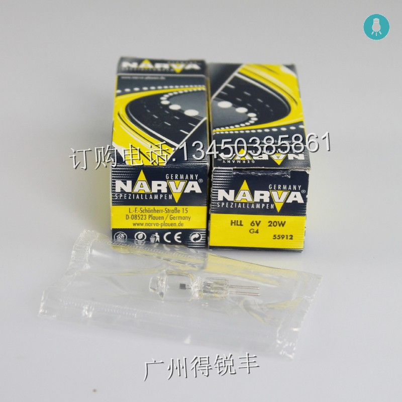 German Lever NARVA 55912 HLL 6V20W G4 Flat Filament Bulb