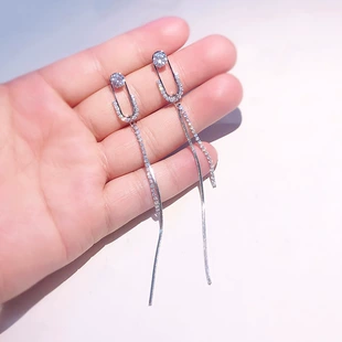 Длинные брендовые серьги с кисточками,silver 925 образец, цветочный, интернет-знаменитость