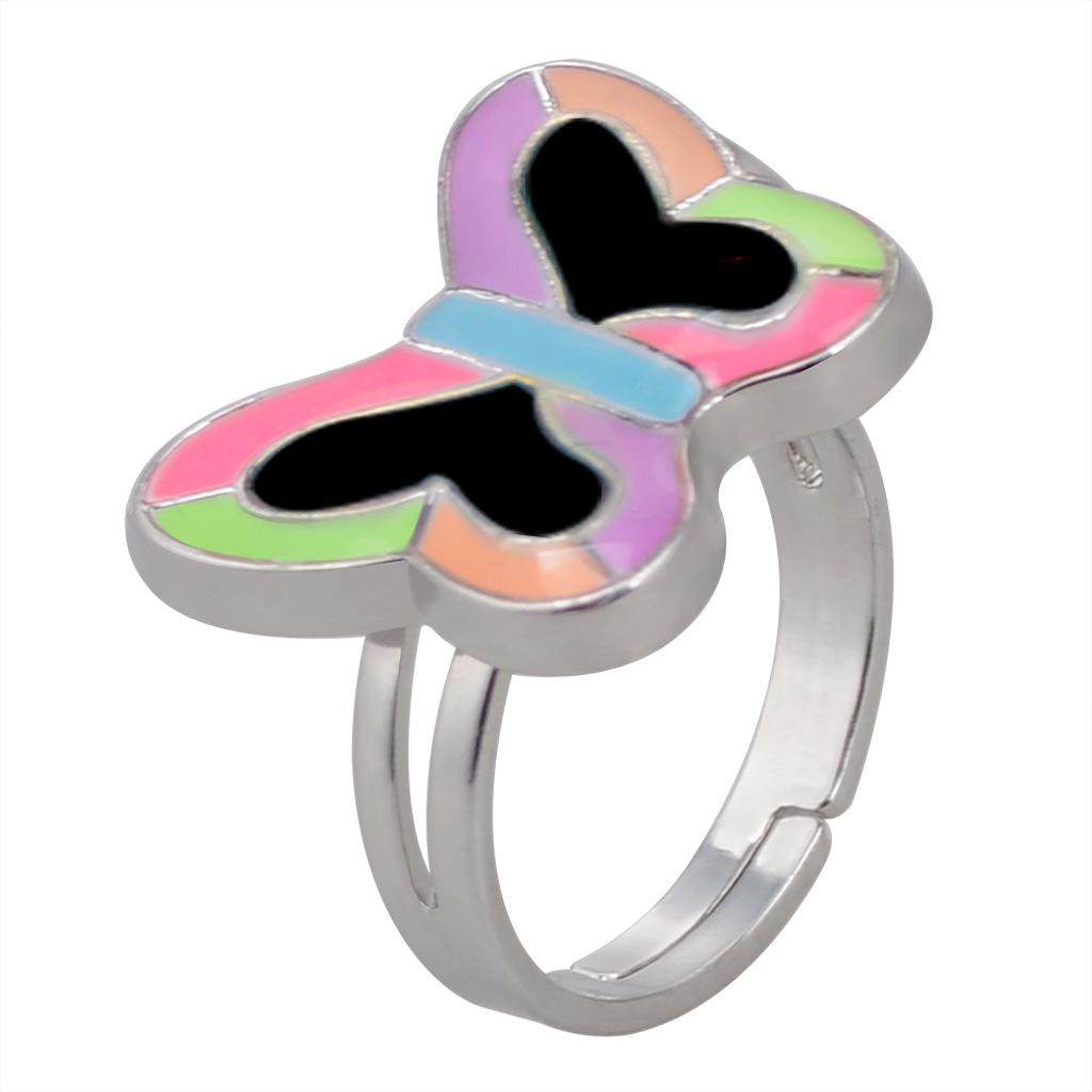 50g Weight Artificial Gemstones Inlay Material Birthday Occasion Alloy Material Heart Pattern Women'S Gender Plating Design Fashion Style Simple Peach Heart Love Butterfly Moon Color Changing Ring 27