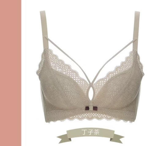 Entidad clásica ropa interior inalámbrica de las mujeres de la piel de algodón lado pecho pequeño empuje hacia arriba soporte superior sujetador ajustable 2085