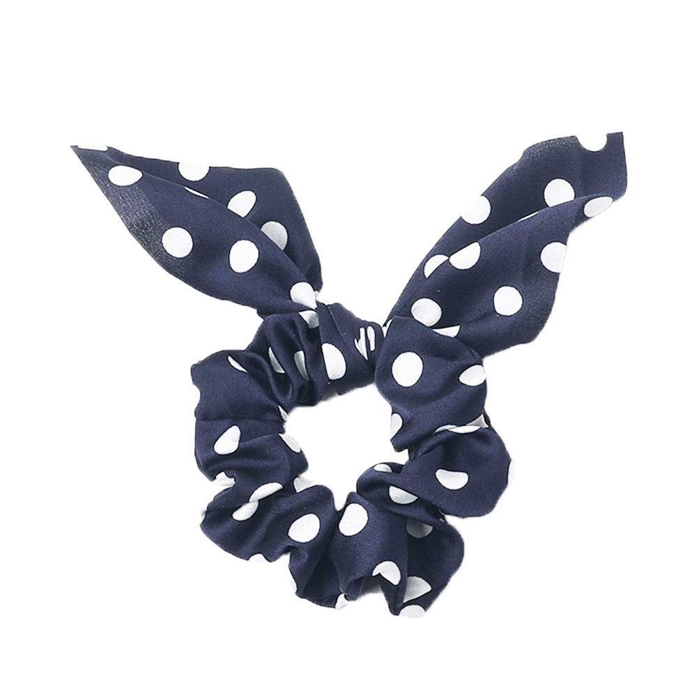 New Fashion Dot Dot Wave Ear Rabbit Fabric Streamer Cheap Scrunchies Wholesale display picture 11