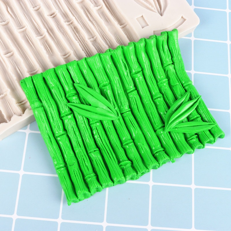 Fondant herramienta estilo chino bambú molde de silicona hoja de bambú molde de pastel fondant cake molde de silicona herramienta para hornear