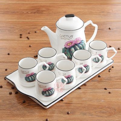 陶瓷咖啡具套装中式下午茶具 家居果汁冷水壶杯子托盘礼品定制