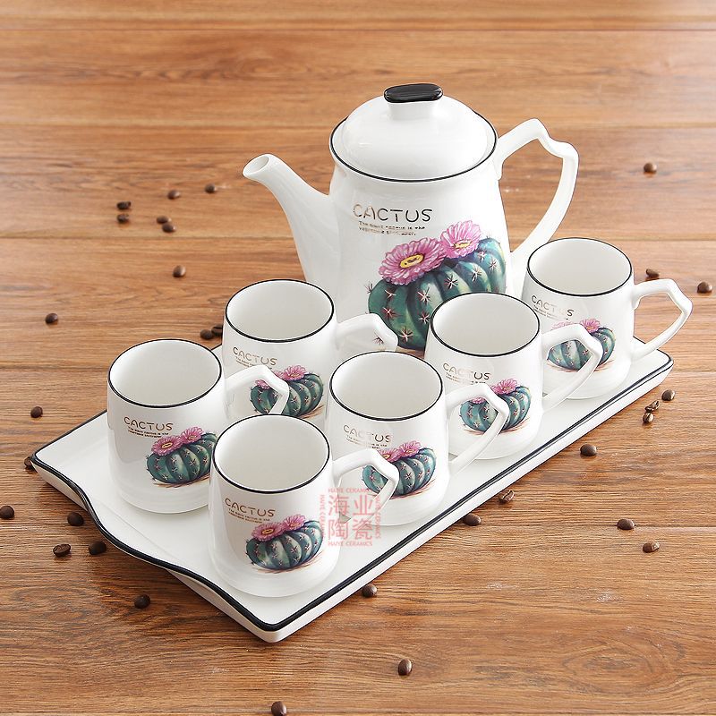 陶瓷咖啡具套装中式下午茶具 家居果汁冷水壶杯子托盘礼品定制