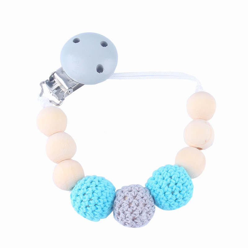 Bebé chupete clip de seguridad de madera cadena de chupete cadena anti-caída bebé suministros maternos e infantiles DIY cadena anti-perdida