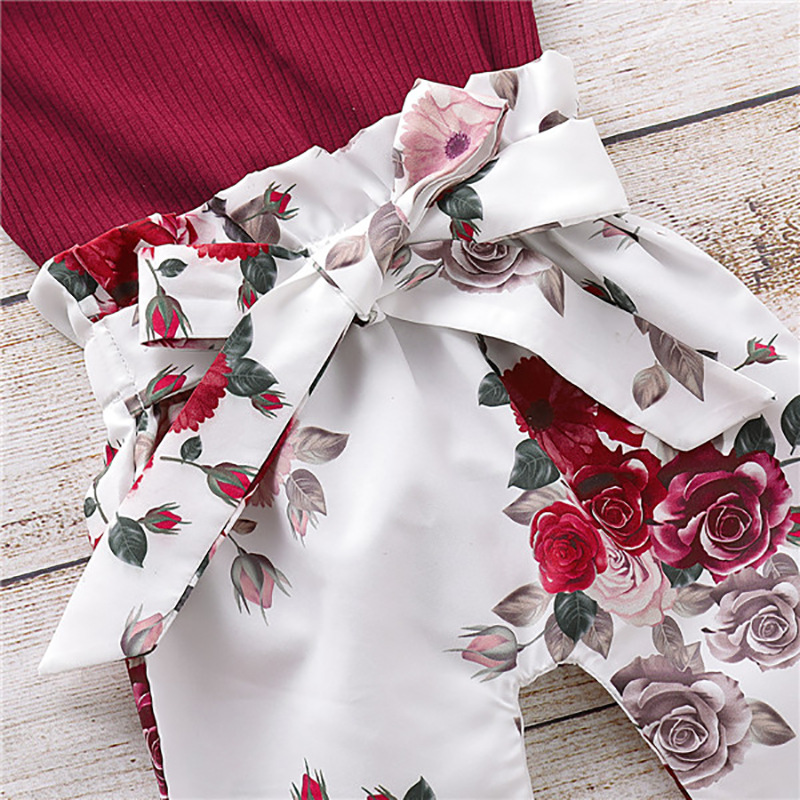 New Female Baby Clothing Suit Spring And Autumn Print Long-sleeved Romper Trousers Baby 3-piece Set display picture 6