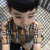 19 summer children shirt men and women baby ins Explosive money half sleeve jacket Children leisure time lattice pure cotton shirt