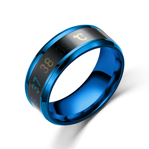 Street stall Internet celebrity smart temperature ring Stainless steel temperature ring personalized ring Titanium steel men's ring