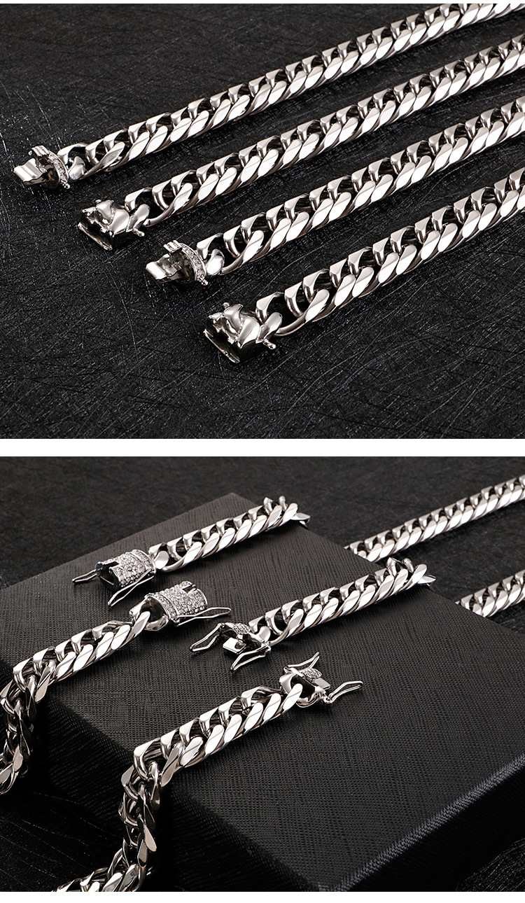 Koreanisches Armband Edelstahl Halskette Schmuck Set Großhandel display picture 4