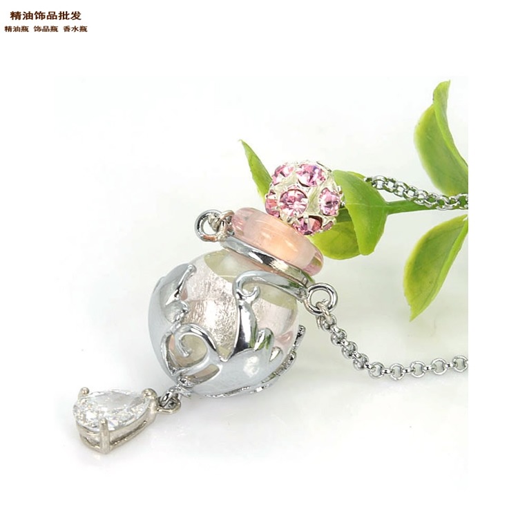 中国精油饰品网幻彩粉红瓶流星花园项链吊坠1.jpg