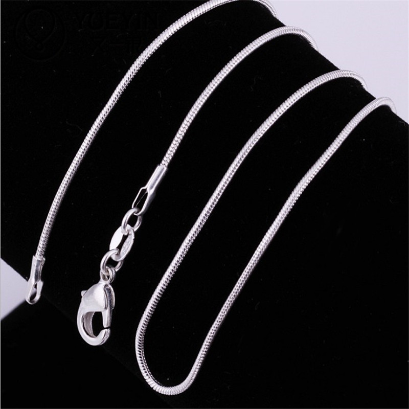 Yunjin Silver Plated 1MM Snake Chain Nec...