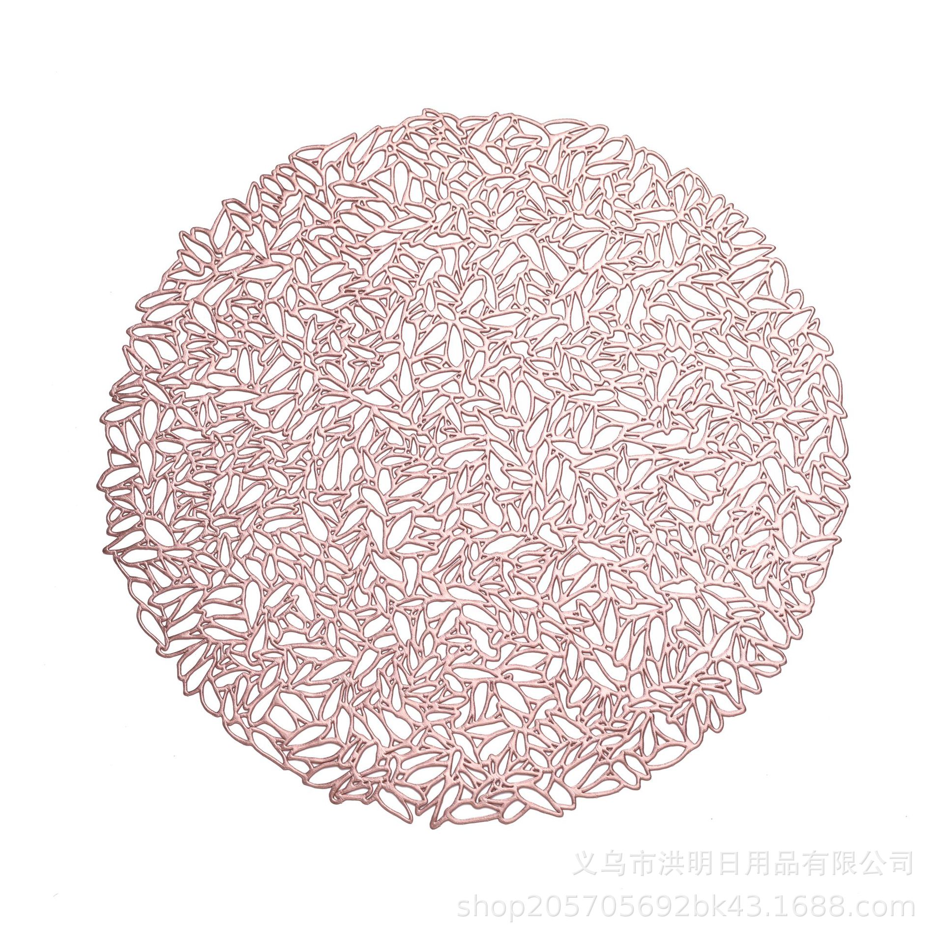 Creativo hueco PVC dorado decorativo estera de mesa de café estera de mesa antideslizante estera de comida occidental simple viento placa tazón estera montaña