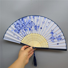中国风6寸女生单面布扇子日式和风折扇 旗袍扇摄影走秀扇表演礼品