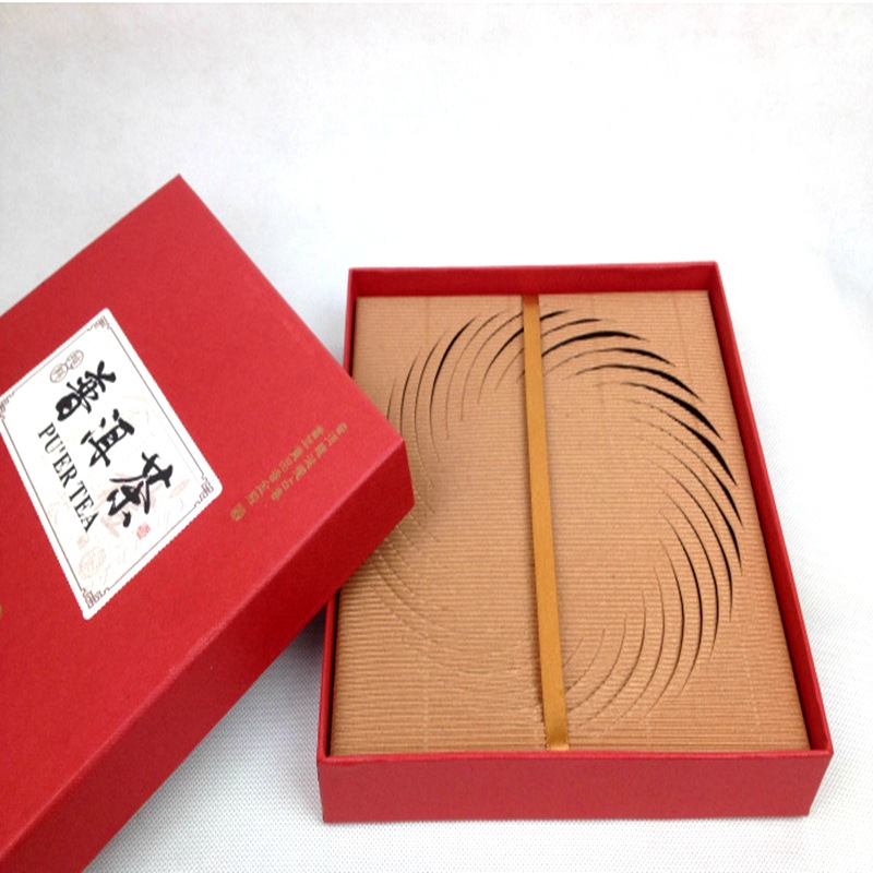 红色精美茶叶礼盒工厂定 制烫金茶叶礼品包装盒定 做免费加logo