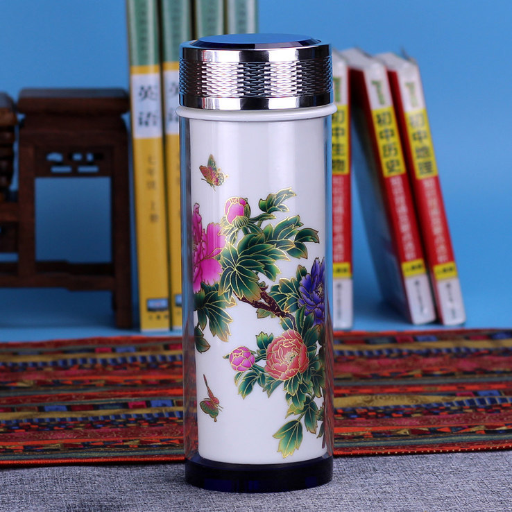 車載戶外高檔雙層玻璃陶瓷保溫杯骨瓷內(nèi)膽 創(chuàng)意禮品定制商務(wù)禮品