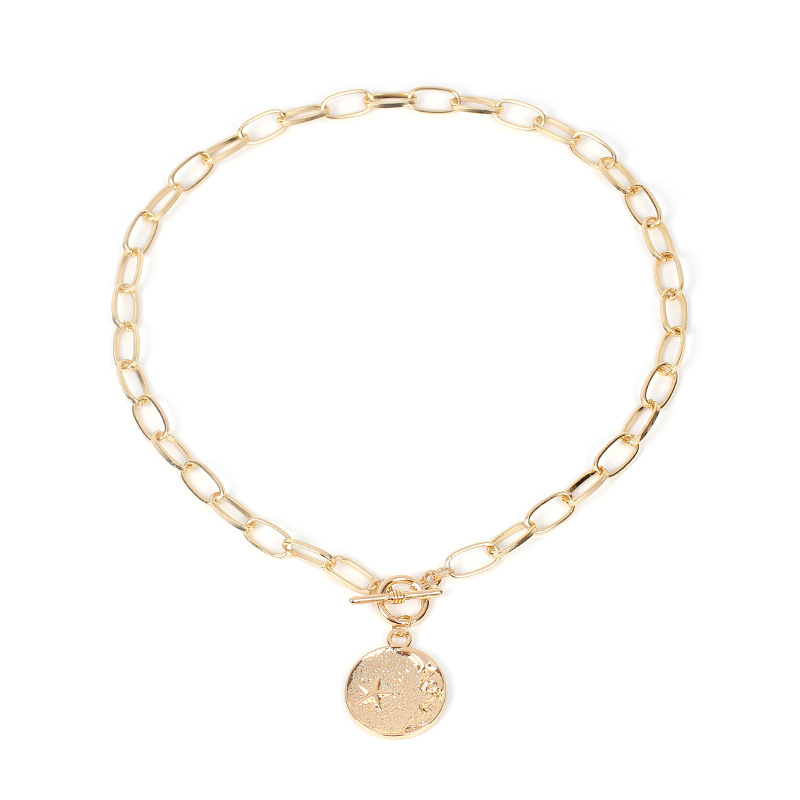 21g Weight Necklace Classification Women'S Gender Fashion Style Gold, Silver Color Fashion Alloy Moon Women's Necklace Clavicle Chain 3