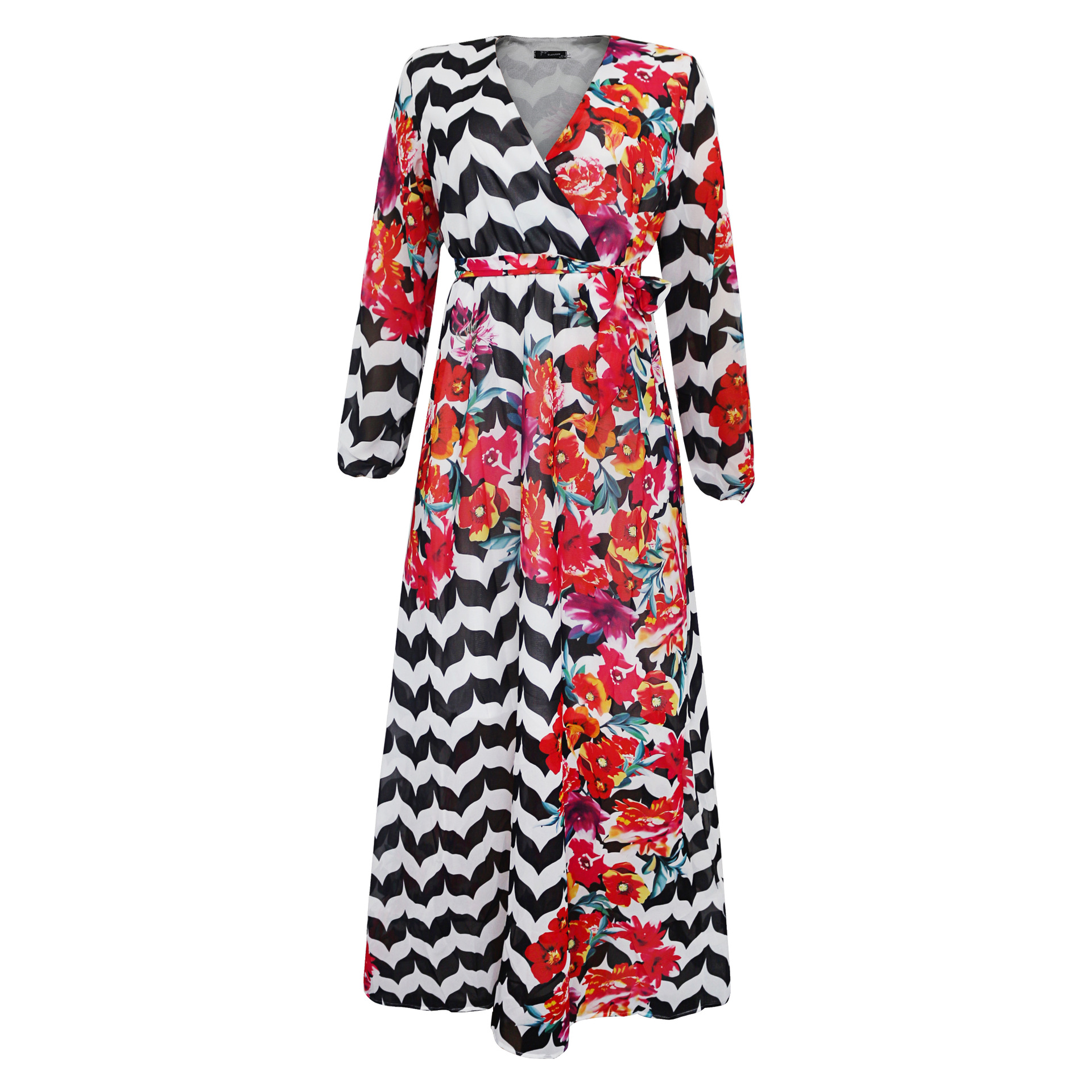 Chiffon Long Print Style Skirt Dress NSBMF68158