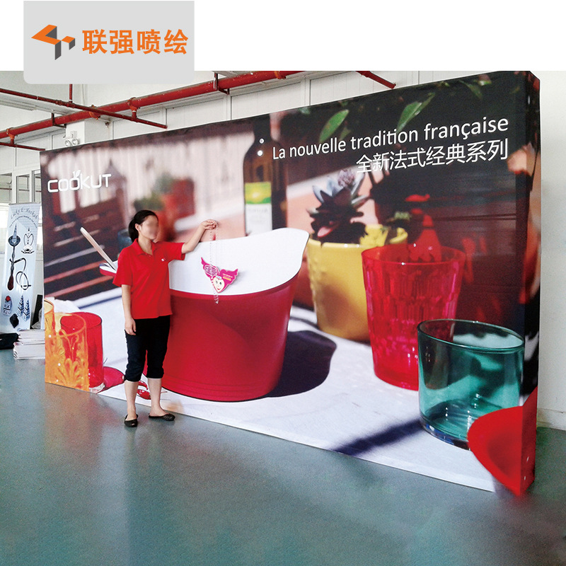 厂家制作户外广告布拉网展架 热转印布拉网画面 PVC画面拉网展架