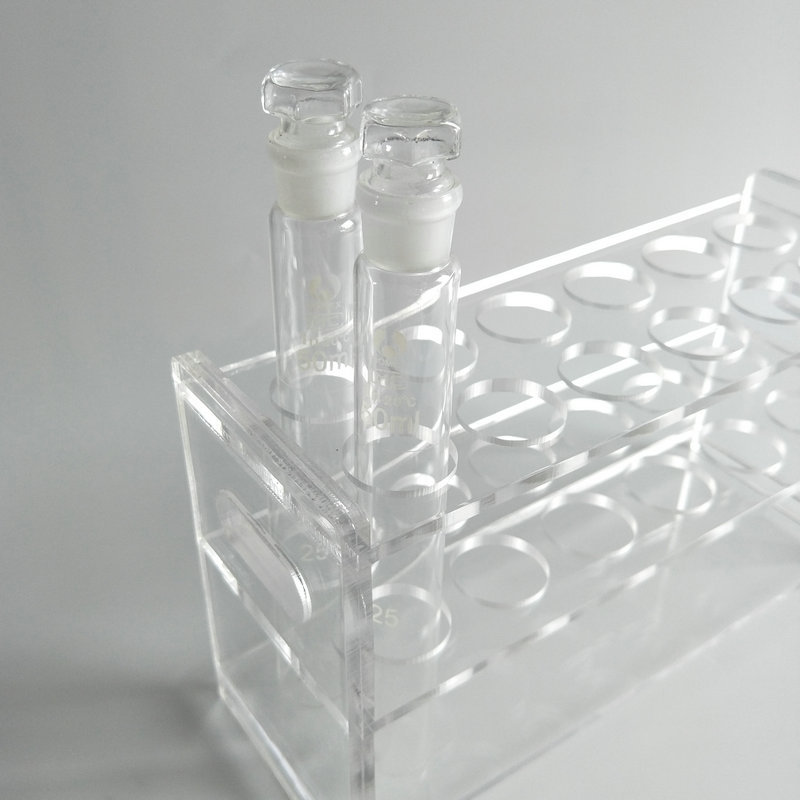 定制实验用有机玻璃架子 2*6孔 加厚比色管架 12孔 50ml比色管架