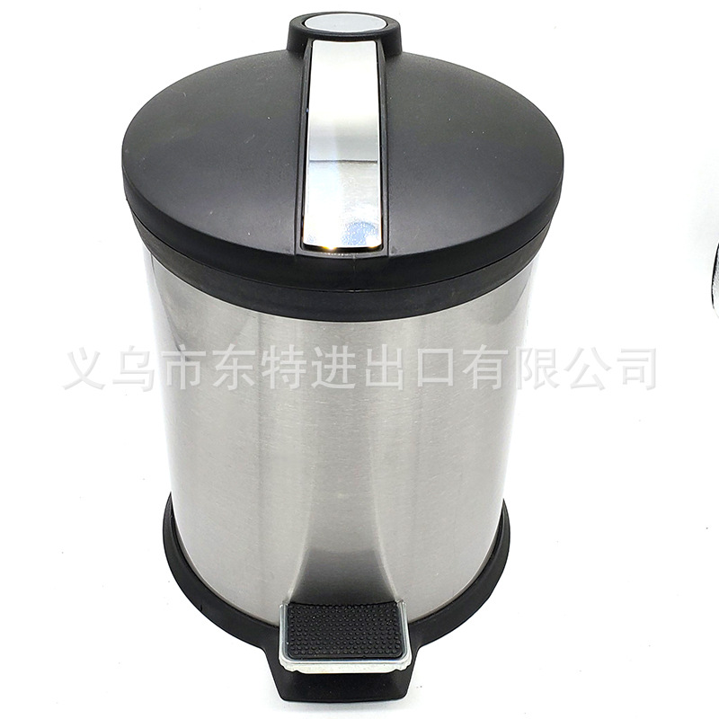 Factory direct sales of stainless steel trash cans, indoor paper baskets, foot-operated trash cans, frosted 430 classified trash cans detail image 3