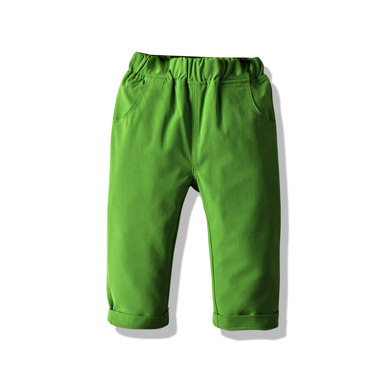 Fashion Solid Color Elastic Waist Cotton Boys Pants display picture 9