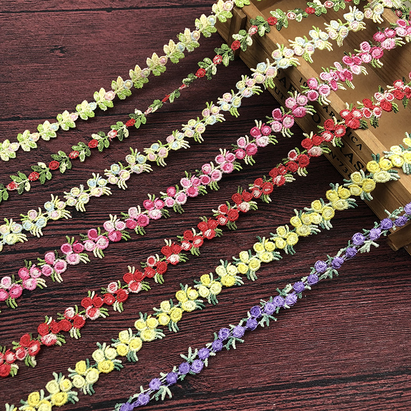现货供应刺绣水溶花边 手工DIY彩色发饰锁骨装饰服装辅料配件Lace