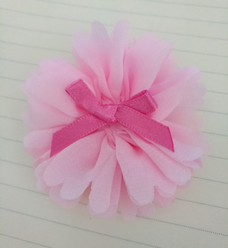 Pink Double-Woven Large Floral Dance Shoes with Pink Flowers, Rose Red Bow, 100% Cotton, Children's Ballet Shoes for Girls