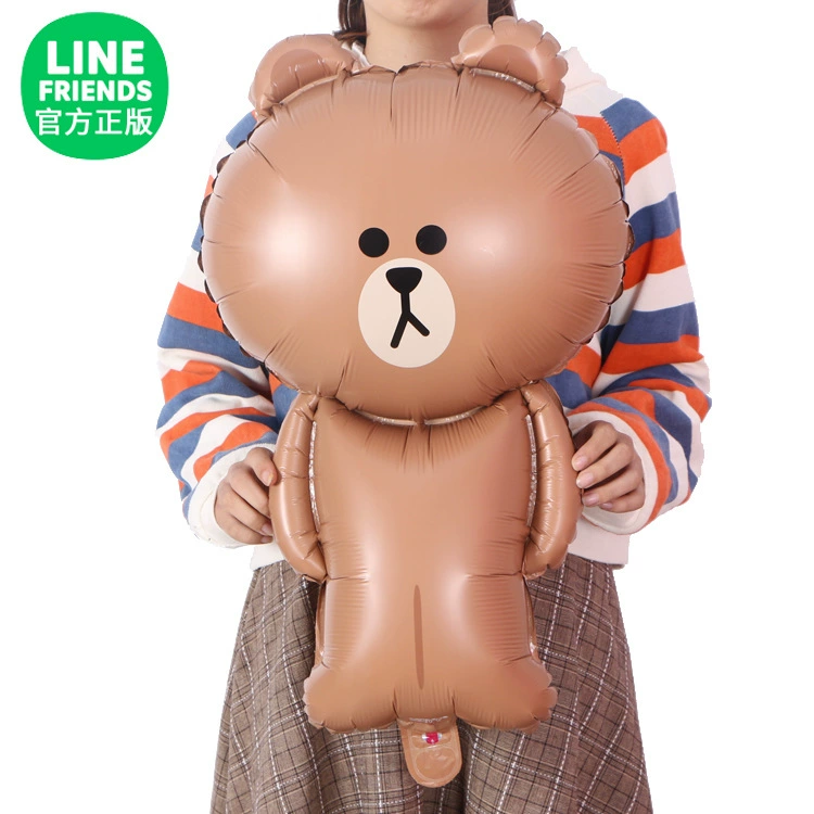 Настоящий мультяшный шар Balloon LINE: коричневый медведь Бени Rabbit Babies, праздник рождения, свадебное украшение