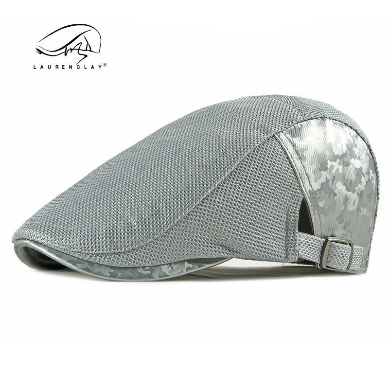 La primavera y el verano hueco de malla boina casual de los hombres de moda coreana enarboló el casquillo de las mujeres sombrero delantero sombrero de moda juvenil