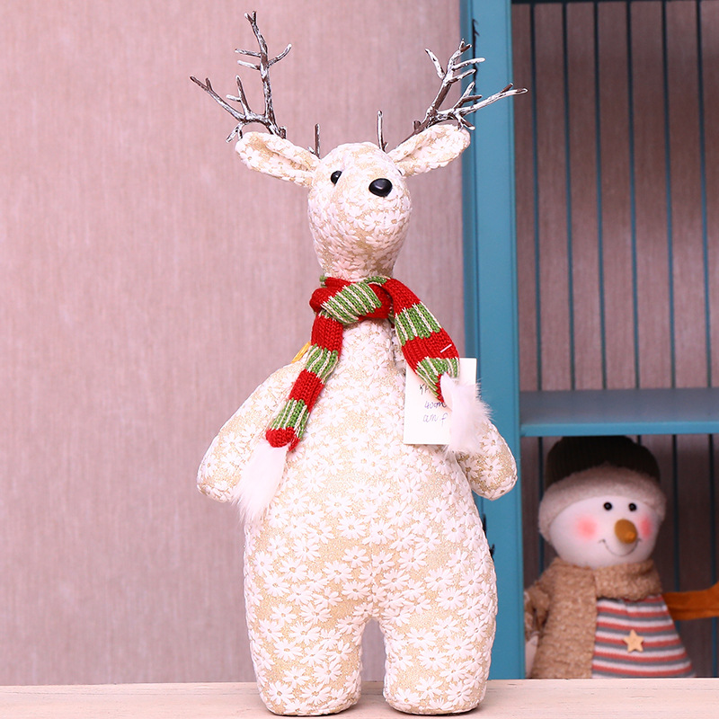 Décorations de Noël festives : Père Noël et rennes en peluche, élan en tissu fait main, cadeau de décoration pour la maison pour enfants et adultes._voghion.com
