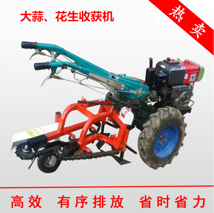手扶车带花生 收获机 起垄花生 用收获干净摆放整齐
