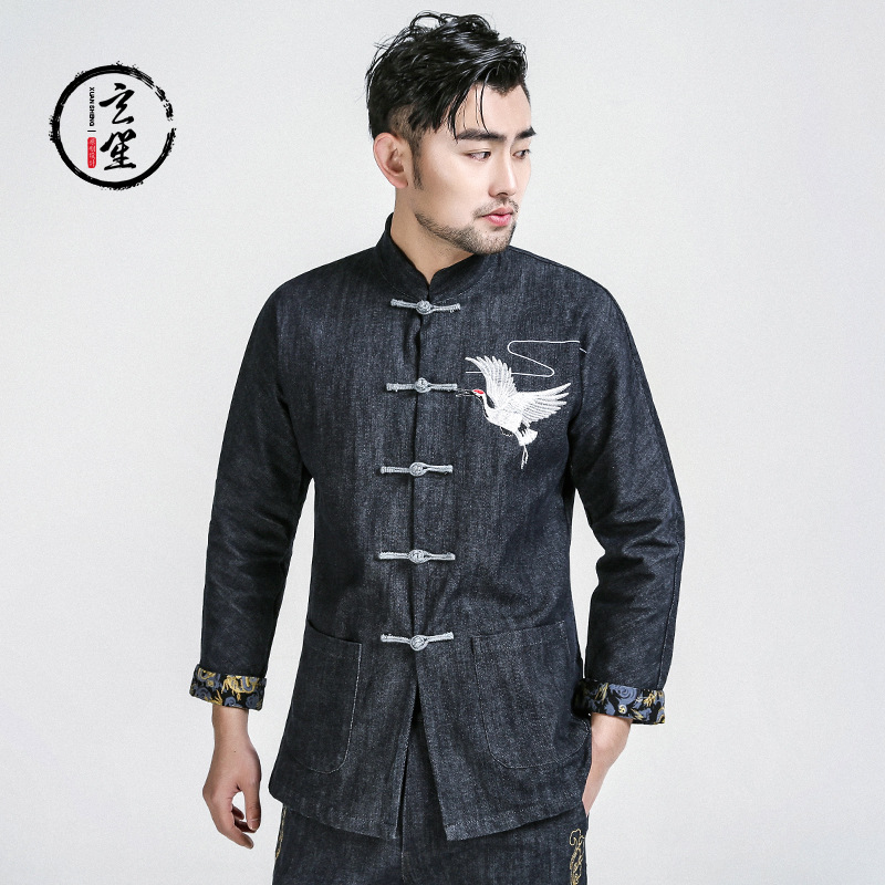 Tang costume Young men Long sleeve Chaqueta Jacket Chaopai Improvement Hanfu Retro Chinese style men's wear