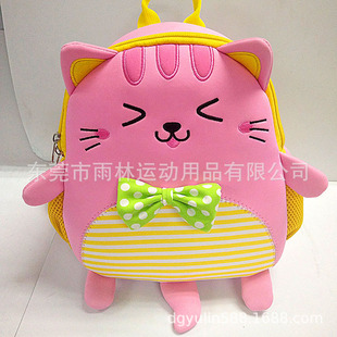 Factory Customized diving material Children's schoolbag 1-3 years old children's cute cartoon kitten backpack kindergarten schoolbag