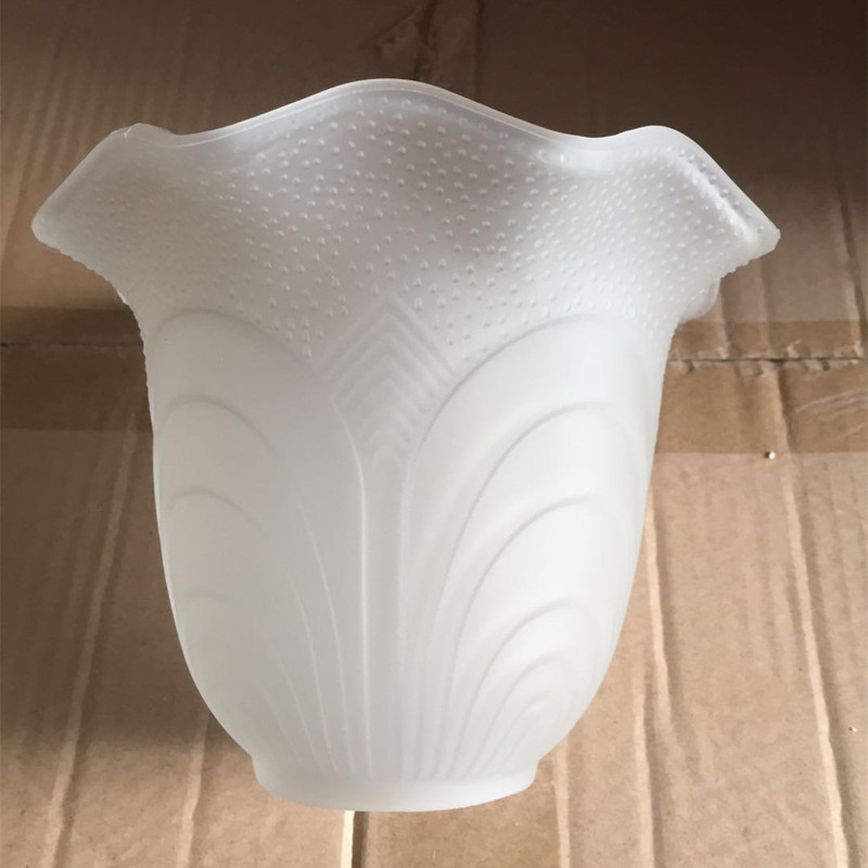 Lighting accessories wholesale glass lampshade pickled Wood cotton large wood cotton chandelier lampshade frosted 6-inch E27