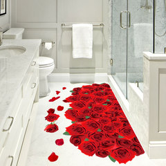 新款烈焰紅玫瑰 臥室浴室走廊玄關地貼商場花店裝飾畫宏彥FX82024