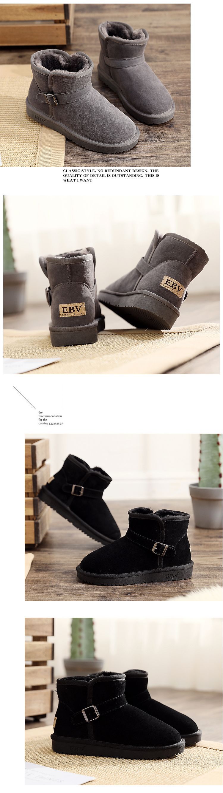 Warm Women's Snow Boots With Fur Lining And Non-slip Sole_voghion.com