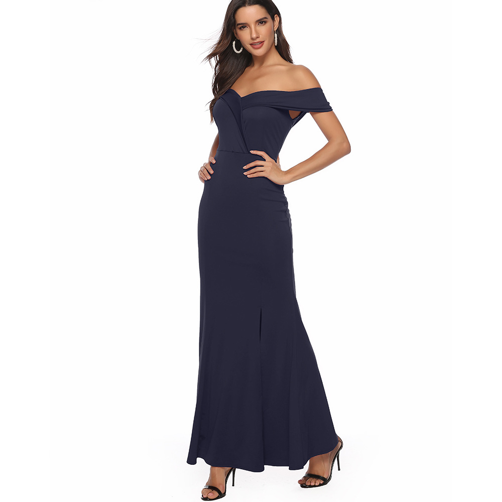 wholesale Vestido de noche de banquete con cuello en V de Nihaostyles de ropa de mujer NSYSM67015