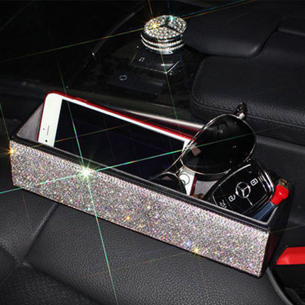 Diamond-encrusted Car Storage Box,Seat Gap Storage Box,Car Storage Box,Storage Bag,Car Interior Supplies