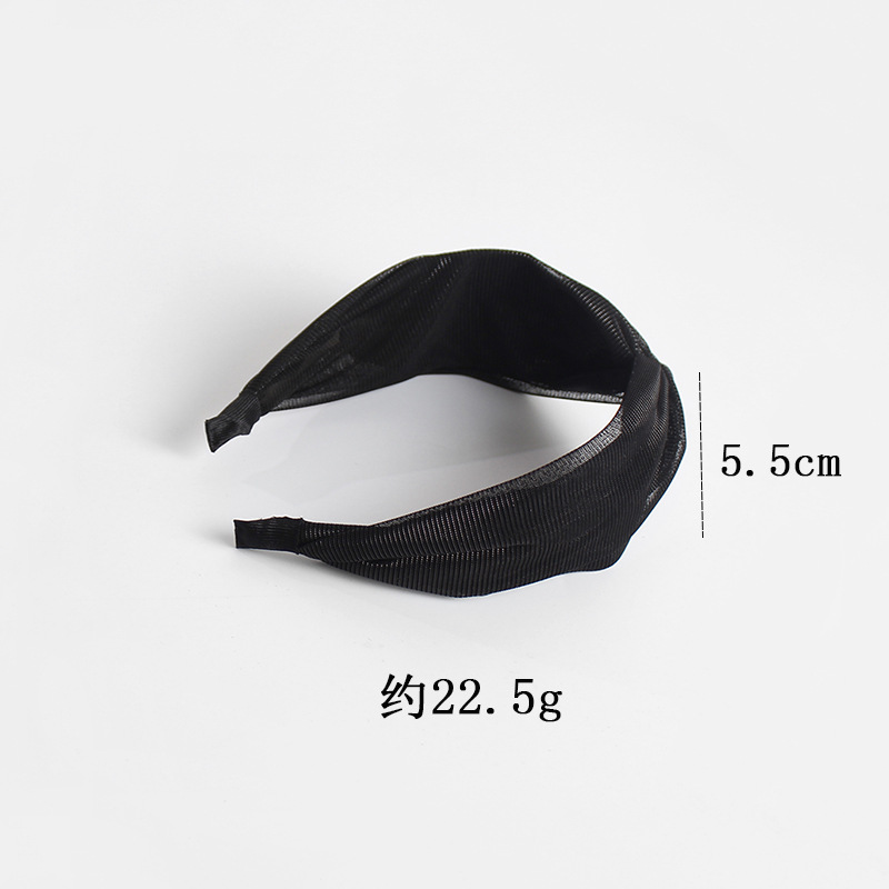 Korean Silk Cross Wide Simple Headband display picture 1