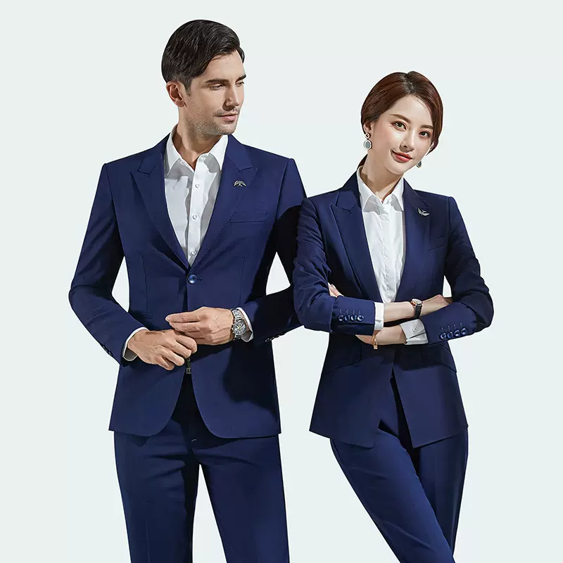 职业套装女工作服2023新款秋冬商务男女同款西服前台销售面试正装