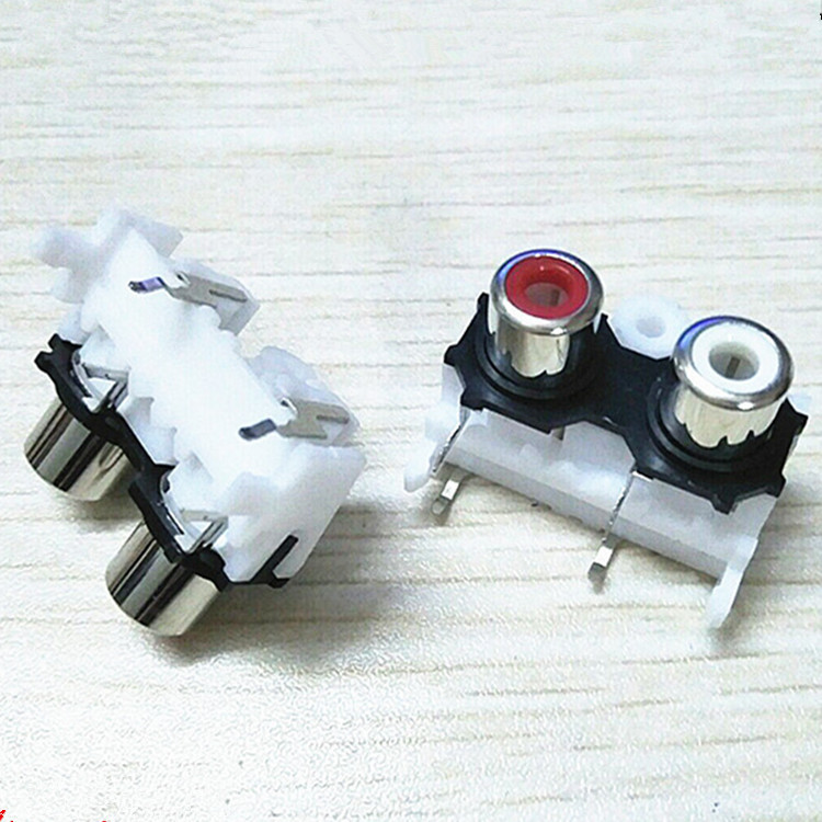 红白2孔 AV座 2位莲花插座 音频信号输入插座 RCA座 音响插座