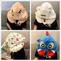 Japanese order Crayon Shin-chan pajamas Superman series home nap comfortable travel flight hooded large U pillow