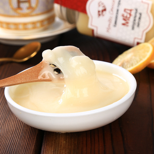 Russian imported linden honey crystallized snow honey bottle 500g breakfast honey wholesale