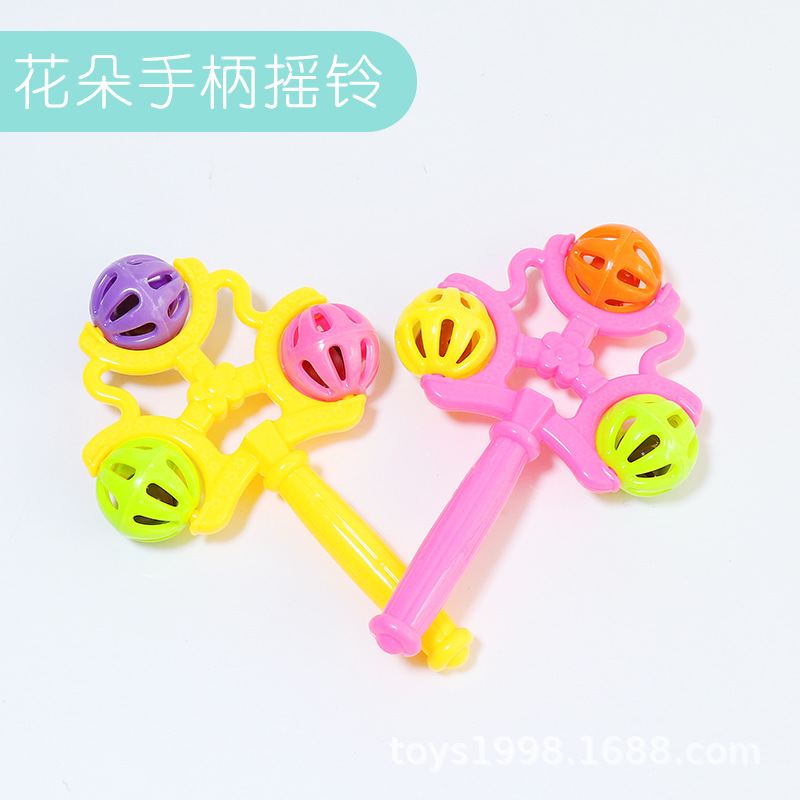 0-3 años de edad bebé de mano Bell regalo de juguete de regalo de doble cabeza sonajero 929 serie Shantou gran cantidad precio de fábrica al por mayor