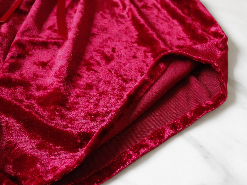 sexy V-neck velvet underwear set NSYO8655