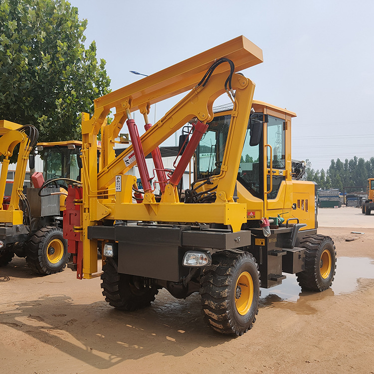 公路护栏液压打桩机 装载机式打桩机 高速公路钻孔车载打桩机