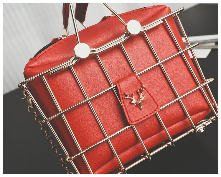 New Fashion Small Box Metal Basket Messenger Chic Women's Chain Handbag display picture 6