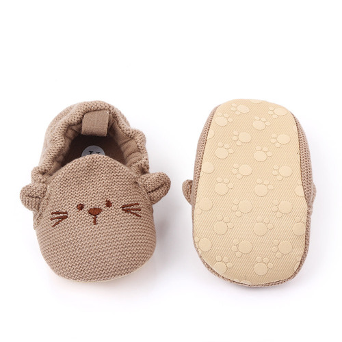 Newborn baby knitted woolen front shoes soft sole 0-1 year old baby cloth shoes non-slip front shoes 2345